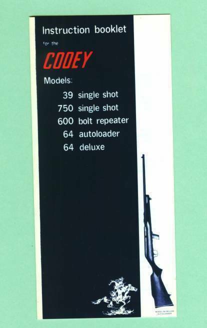 Cooey Model 39 750 600 64 Owners Manual Reproduction