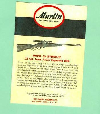 Marlin Model 56 Levermatic Owners Manual Reproduction