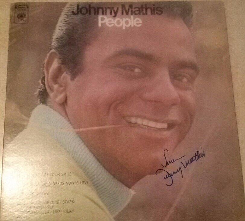 Johnny Mathis Autographed People Record Album Legend In Person