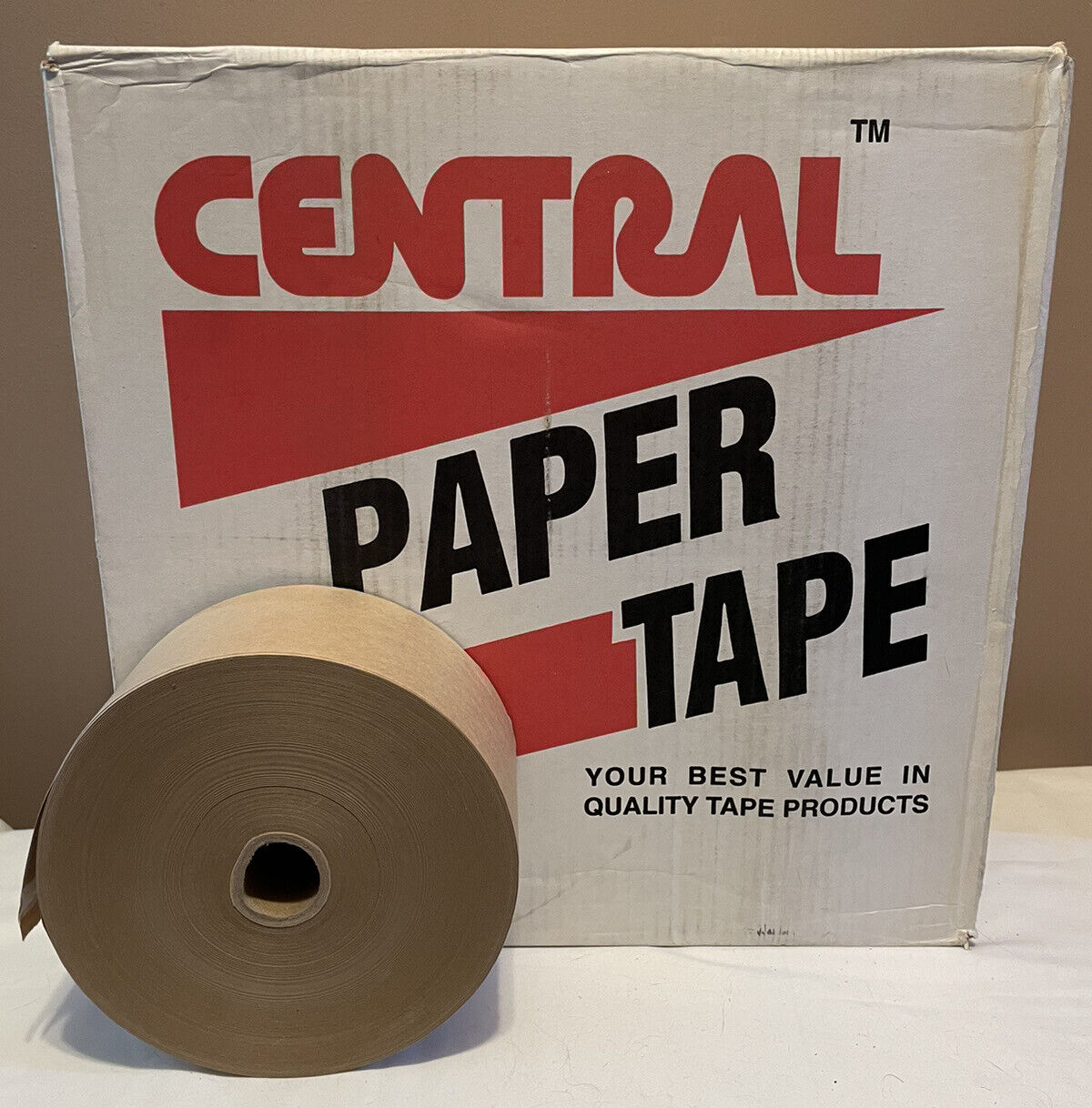 10 Rolls - 3" X 600' Central Paper Tape Water Activated Sealing Packing Tape