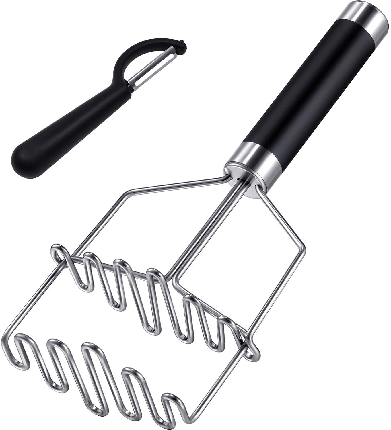 Potato Masher Double Layers Wire Smasher Stainless Steel Heavy Duty Masher