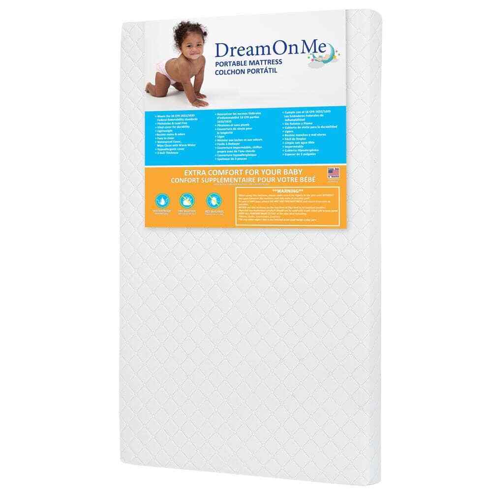 3 In. White Extra Firm Portable Crib Mattress |