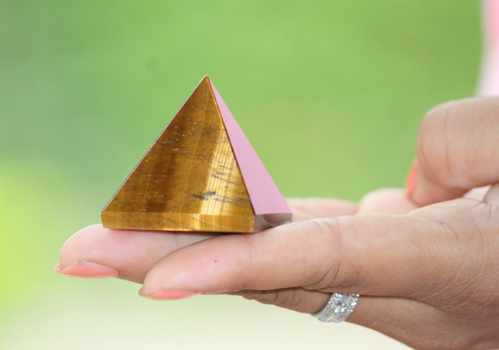 Jet Tiger Eye Pyramid Approx. 1.25 - 1.5" Approx. Earth Elements Reiki Gemstone