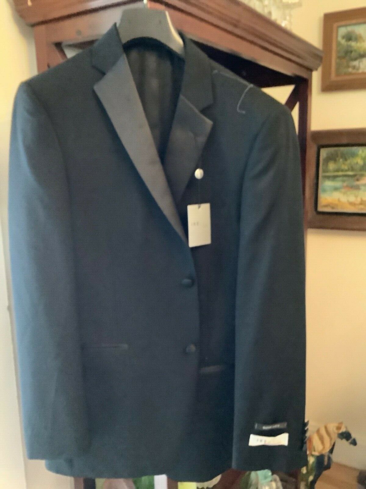 New Ike Evening Super 120's Wool 2-button Notch Tuxedo (jacket W/ Pants) - 38r