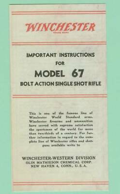 Winchester Model 67 Owners Manual Reproduction