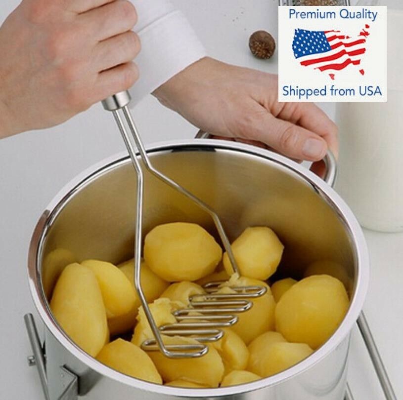 Stainless Steel Handle Potato Masher & Ricer Mash Potatoes Vegetables Tool!