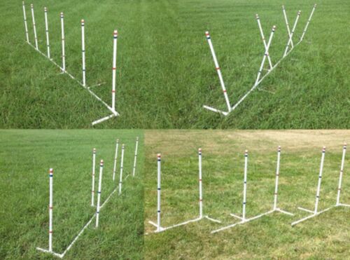 Set Of 6 4-in-1 Dog Agility Weave Poles Straight Weave-o-matic Channel Or 2x2