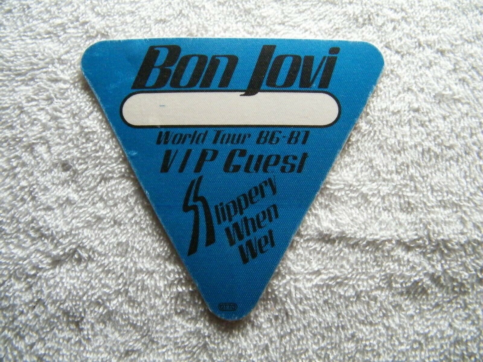 Bon Jovi - Vip Guest Backstage Pass - World Tour 86-87 Slippery When Wet Tour
