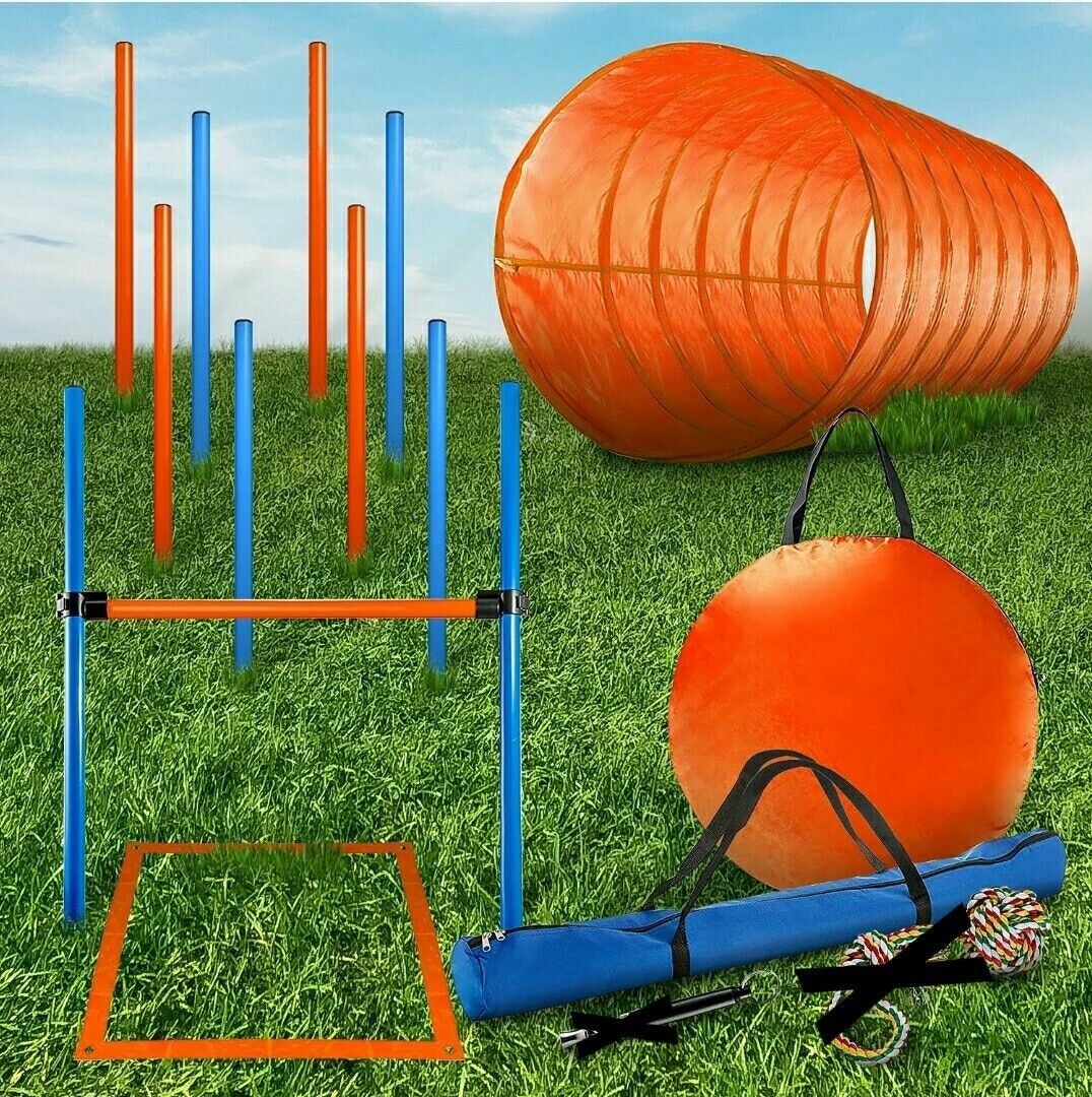 Cheerng Pet Dog Agility Training Equipment, 26 Piece Obstacle Course Kit