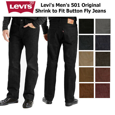 Levi's Men's 501 Original Shrink To Fit Button Fly Classic Rise Denim Jeans