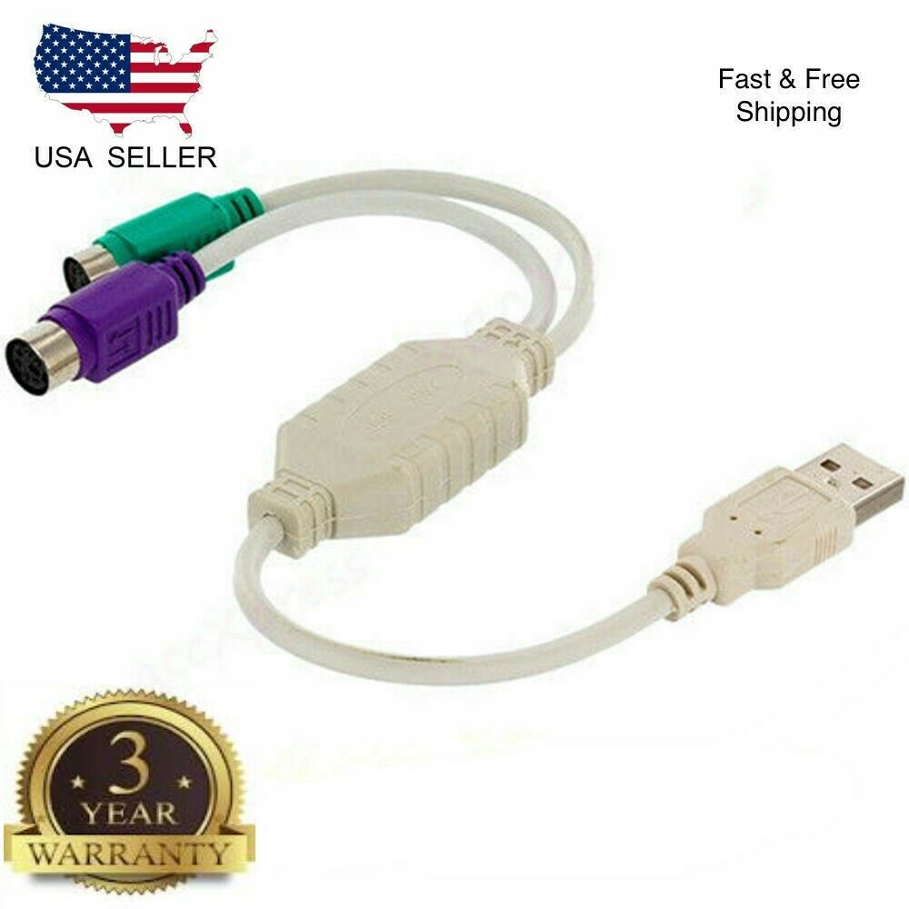 New Generic For Ps/2 Ps2 To Usb Male Converter Adapter Cable For Keyboard/mouse