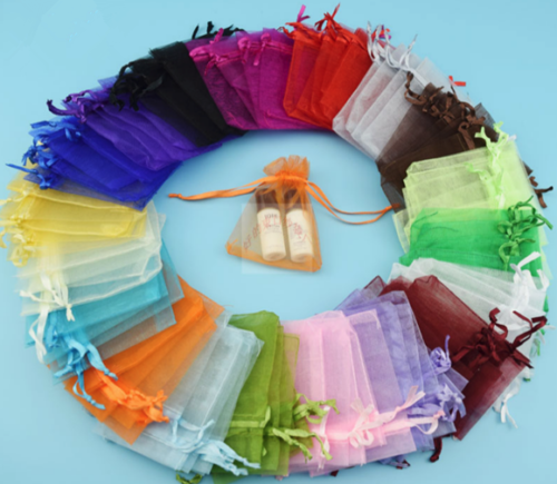 25/50/100pcs Candy Bags Jewelry Pouches Sheer Organza Wedding Party Favor Gift