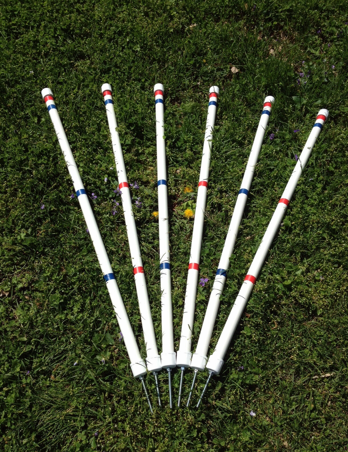 Dog Agility Equipment Stick In The Ground Weave Poles W/variable Length Peg!