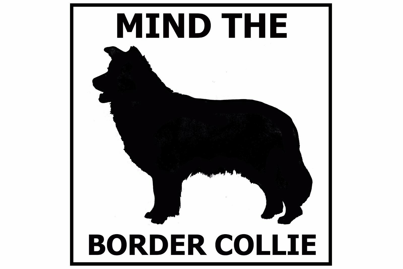 Mind The Border Collie - Gate/door Ceramic Tile Sign