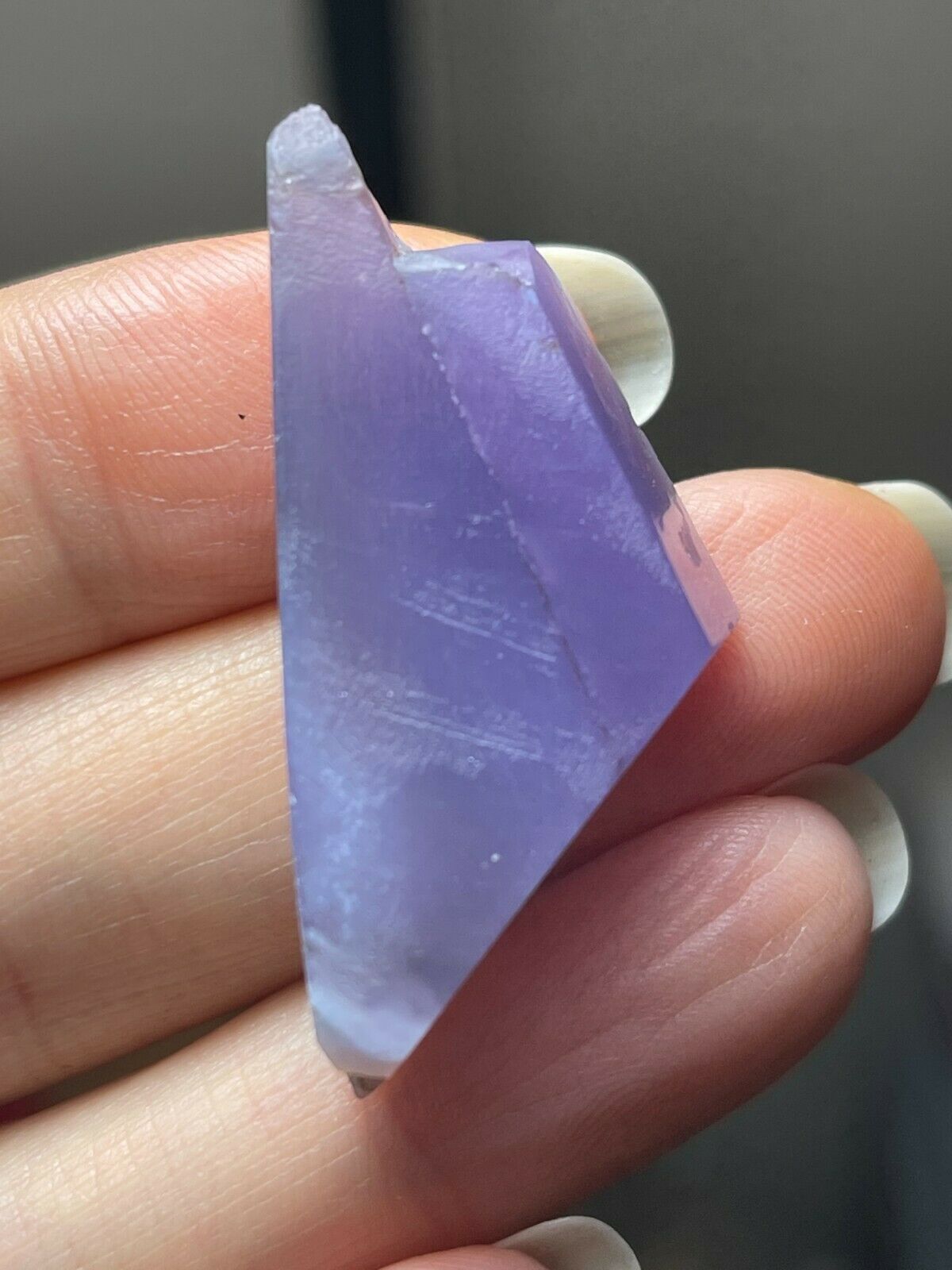 Translucent Gemmy Holly Blue Agate Rough Lapidary Piece Very Vivid Purple Small