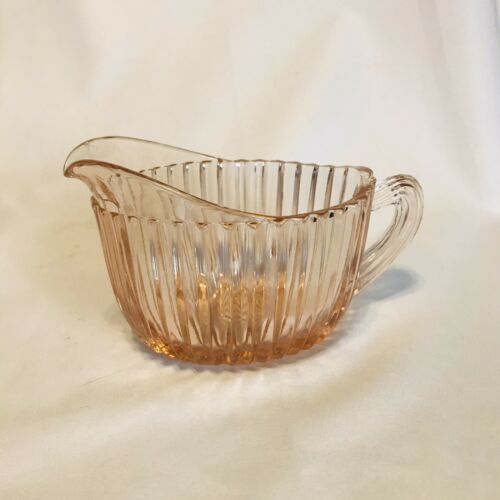 Vintage Queen Mary Pink Depression Glass Creamer Excellent