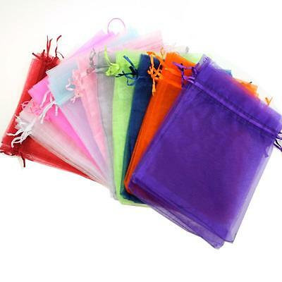 25/50/100pcs Sheer Organza Wedding Party Favor Gift Candy Bags Jewelry Pouches